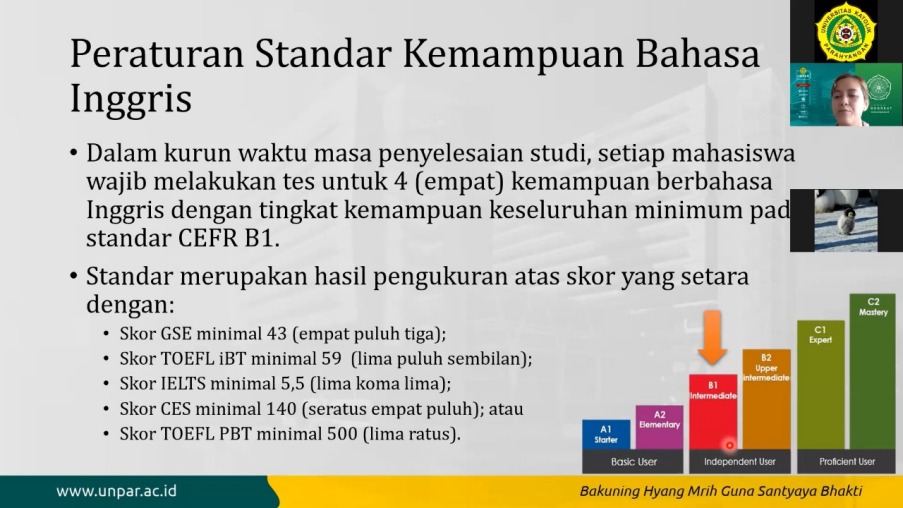 LPII UNPAR SOSIALISASIKAN PERUBAHAN STANDAR KEMAMPUAN BAHASA INGGRIS MAHASISWA