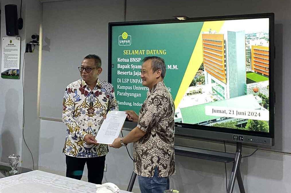 LSP UNPAR Resmi Terima Lisensi dari BNSP